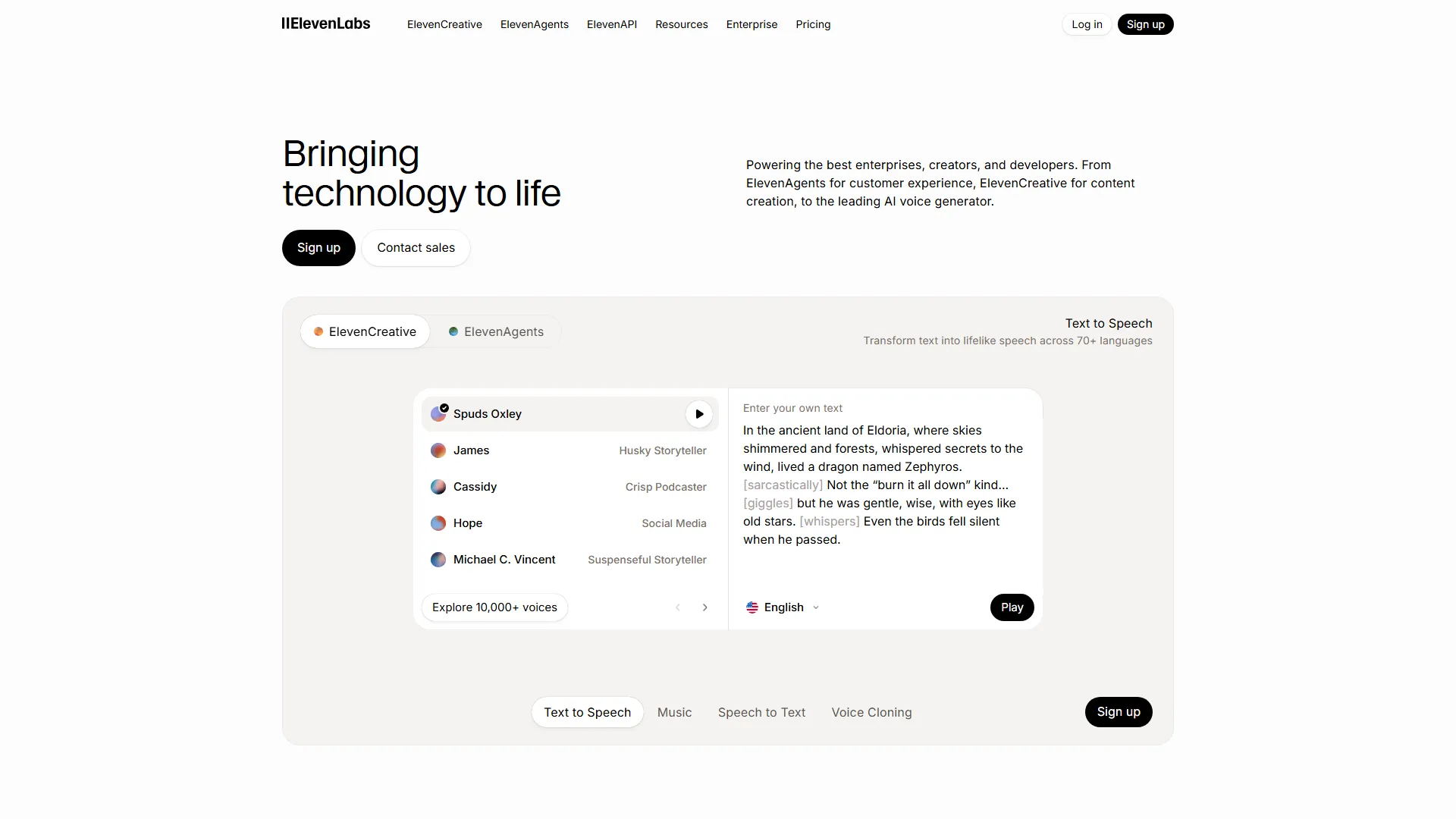 ElevenLabs screenshot