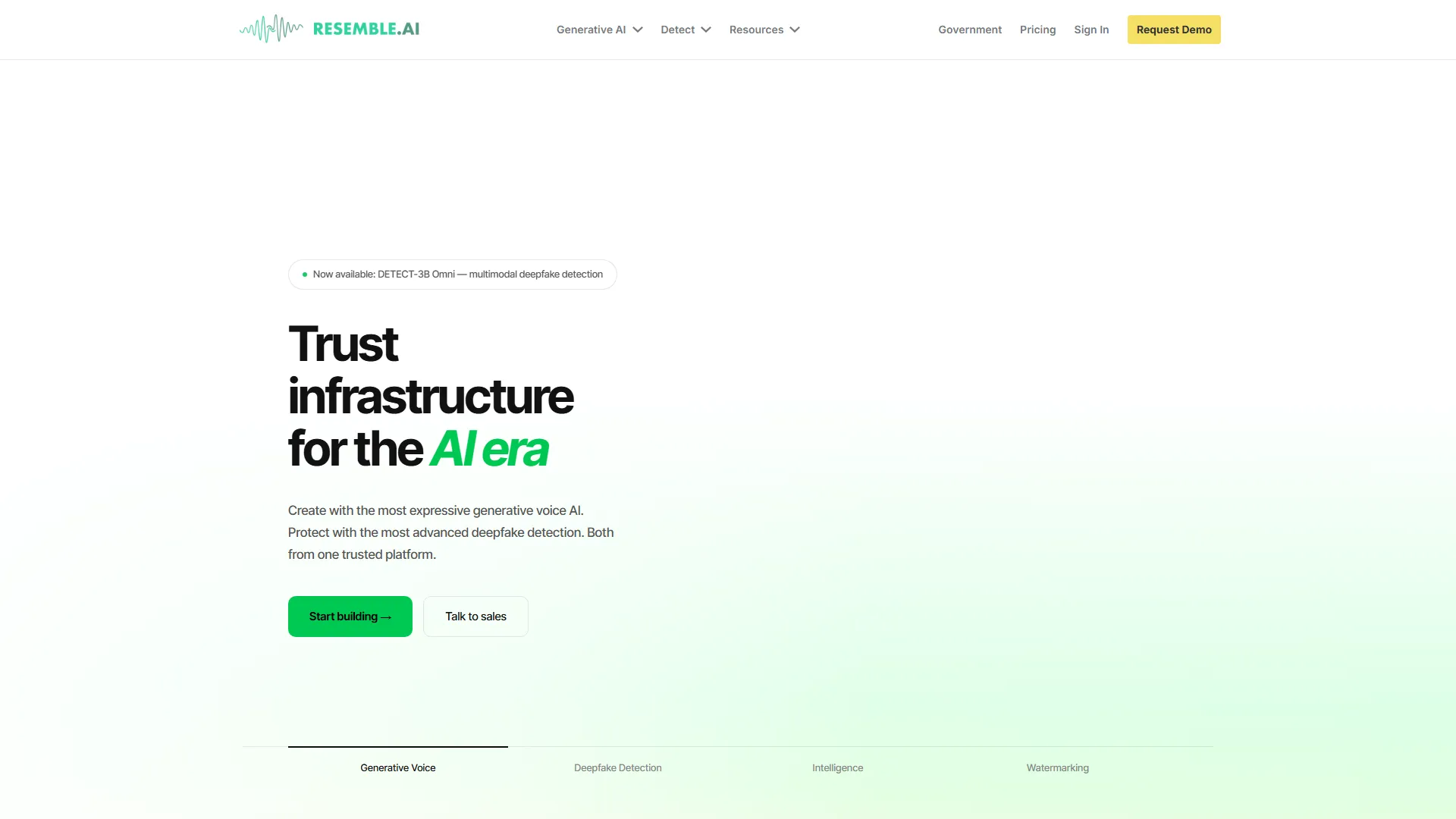 Resemble AI screenshot