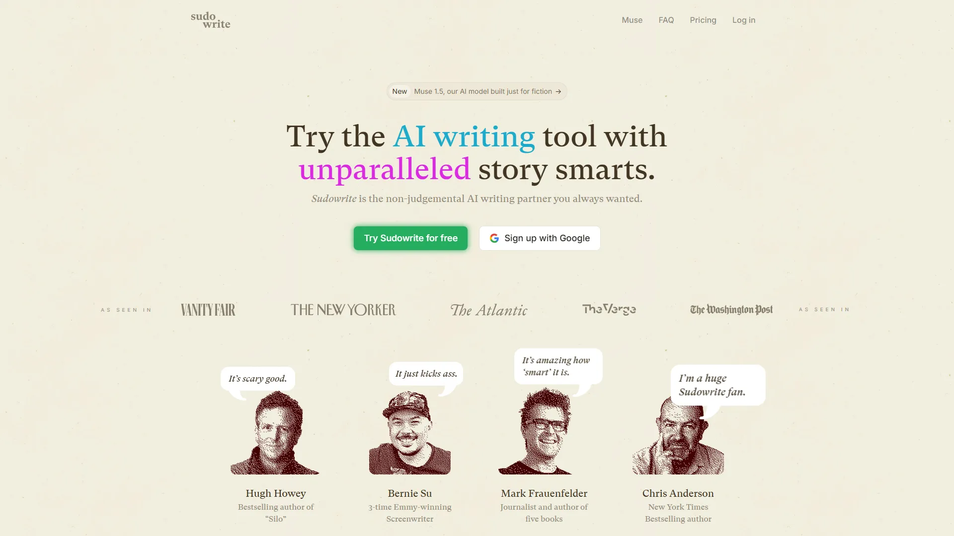 Sudowrite screenshot